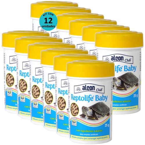 KIT 12 REPTOLIFE BABY 25G RAÇÃO TARTARUGA FILHOTE ALCON PET
