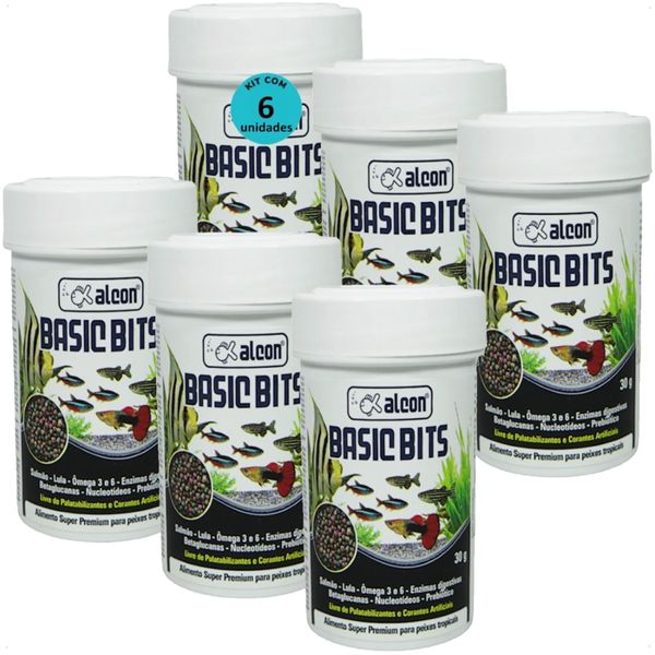 ALCON BASIC BITS 30G PARA PEIXES TROPICAIS KIT COM 6