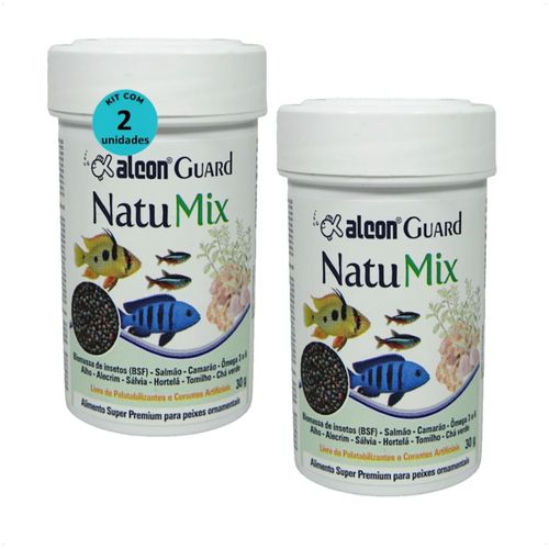 ALCON GUARD NATU MIX 30G PARA PEIXES ORNAMENTAIS KIT COM 2