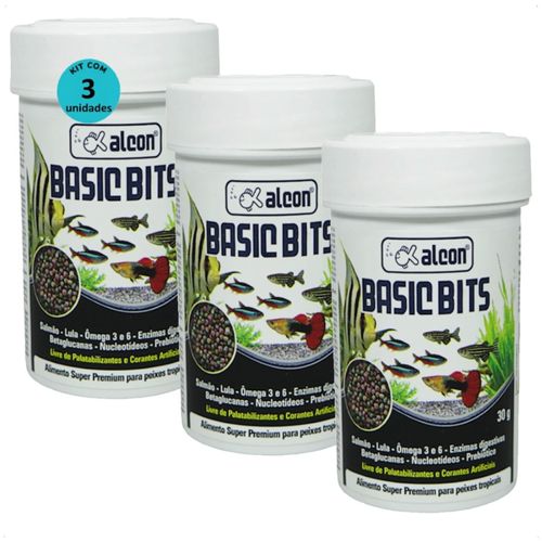 ALCON BASIC BITS 30G PARA PEIXES TROPICAIS KIT COM 3 ALCON BASIC BITS 30G PARA PEIXES TROPICAIS KIT COM 3