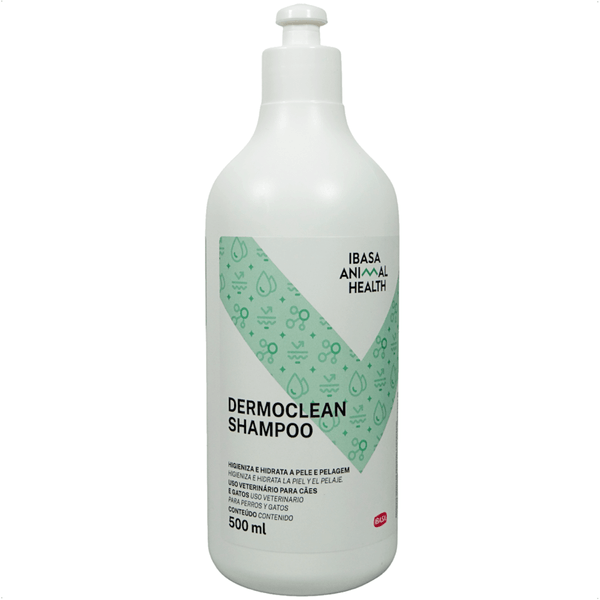 DERMOCLEAN SHAMPOO 500ML PARA CÃES E GATOS IBASA