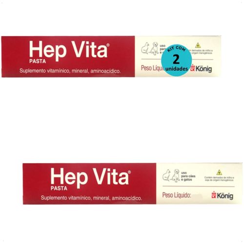 SUPLEMENTO ALIMENTAR PARA CÃES E GATOS HEP VITA 30G KONIG KIT COM 2 SUPLEMENTO ALIMENTAR PARA CÃES E GATOS HEP VITA 30G KONIG KIT COM 2
