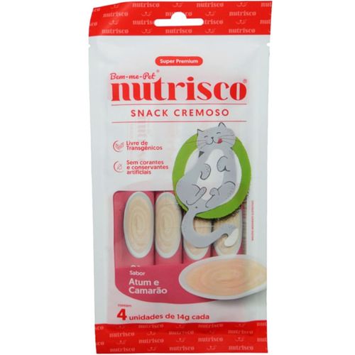 SNACK CREMOSO NUTRISCO GATOS 14G ATUM E CAMARÃO COM 4 UN SNACK CREMOSO NUTRISCO GATOS 14G ATUM E CAMARÃO COM 4 UN