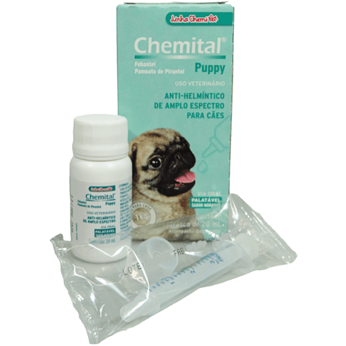 Vermífugo Chemital Puppy Para Cães 20ml Vermífugo Chemital Puppy Para Cães 20ml