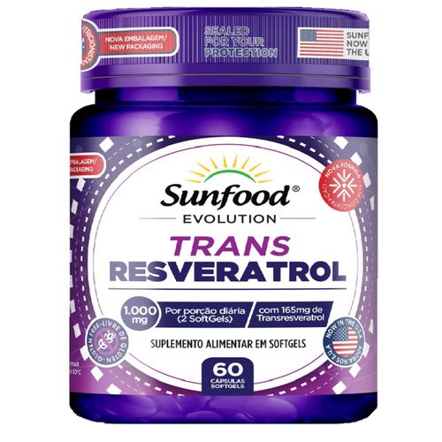 TRANS RESVERATROL 60 SOFGELS SUNFOOD EVOLUTION TRANS RESVERATROL 60 SOFGELS SUNFOOD EVOLUTION