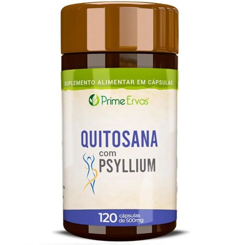 KIT 2 QUITOSANA COM PSYLLIUM 500MG 120CPS PRIME ERVAS