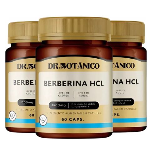 KIT 03 BERBERINA HCL 1500MG 60 CAPS - DR. BOTÂNICO KIT 03 BERBERINA HCL 1500MG 60 CAPS - DR. BOTÂNICO