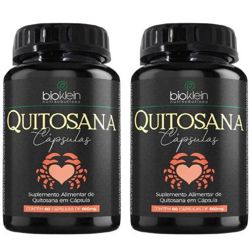 KIT 2 QUITOSANA 660mg 60 CAPSULAS BIOKLEIN