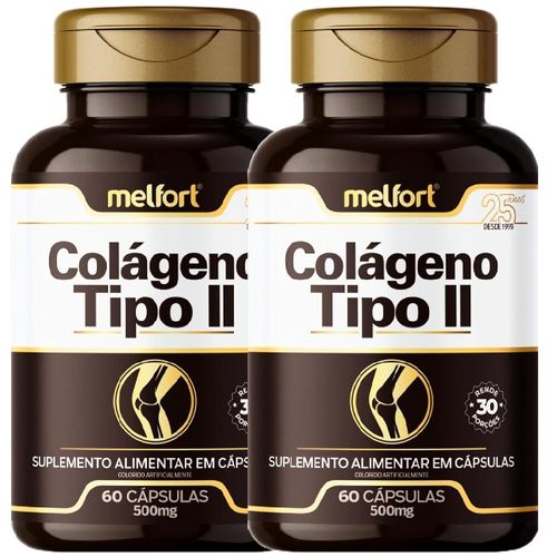 KIT 2 COLAGENO TIPO II 60 CAPS 500MG MELFORT KIT 2 COLAGENO TIPO II 60 CAPS 500MG MELFORT