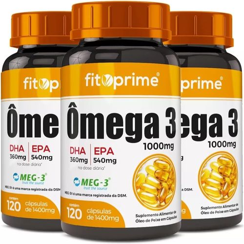 KIT 3 OMEGA 3 1000MG 120CPS FITOPRIME