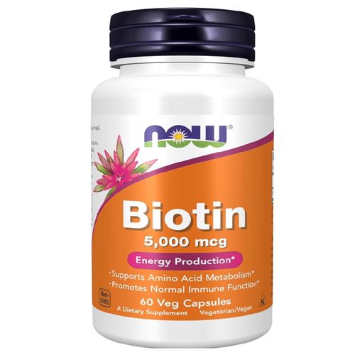 Biotin 5 mg (5,000 mcg) 60 Caps. Now Foods