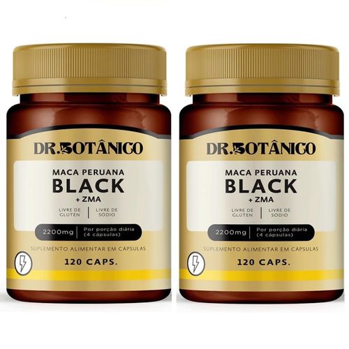 KIT 02 MACA PERUANA BLACK (MACA+ZINCO) 2200MG 120CAPS DR. BOTANICO