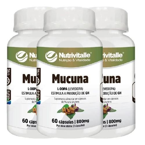 KIT 03 MUCUNA 800MG 60CAPS NUTRIVITALLE