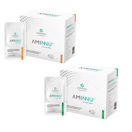 Kit Aminnu Sem Xilitol- Tangerina + Limão- Central Nutrition Limão/tangerina Kit Aminnu Sem Xilitol- Tangerina + Limão- Central Nutrition Limão/tangerina