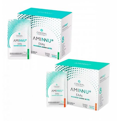 Kit Aminnu Eaas 10g Tangerina + Limão- Central Nutrition Limão Kit Aminnu Eaas 10g Tangerina + Limão- Central Nutrition Limão