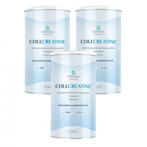 3x Collcreatine - 500g - Central Nutrition - Sem Sabor Sem Sabor