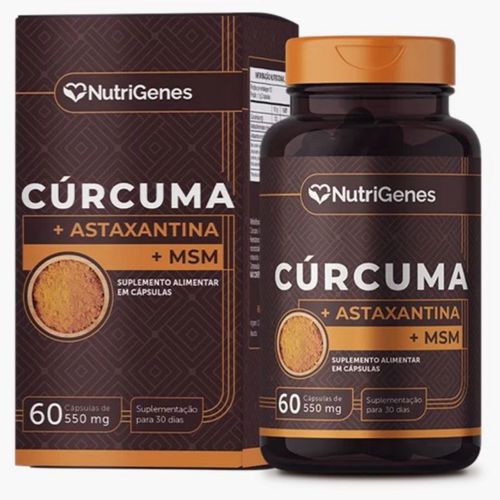 Cúrcuma + Msm + Astaxantina- 500mg- 60 caps.- Nutrigenes Sem Sabor Cúrcuma + Msm + Astaxantina- 500mg- 60 caps.- Nutrigenes Sem Sabor