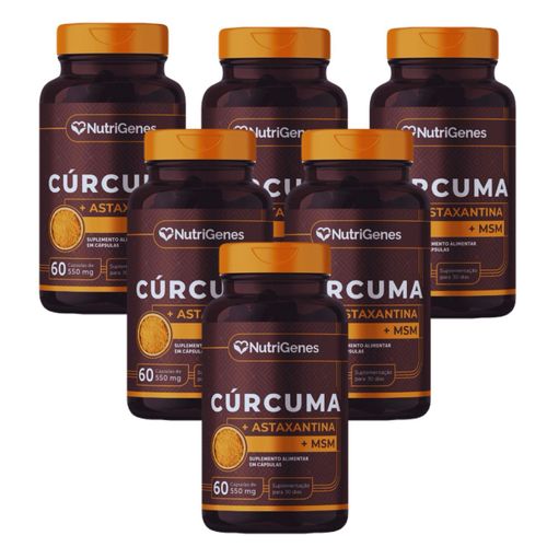 6x Cúrcuma + Msm + Astaxantina- 500mg- 60 caps.- Nutrigenes Sem Sabor 6x Cúrcuma + Msm + Astaxantina- 500mg- 60 caps.- Nutrigenes Sem Sabor
