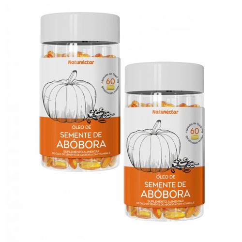 2x Óleo Semente De Abóbora 1000mg- Vitamina E- 60 Cápsulas sem sabor 2x Óleo Semente De Abóbora 1000mg- Vitamina E- 60 Cápsulas sem sabor