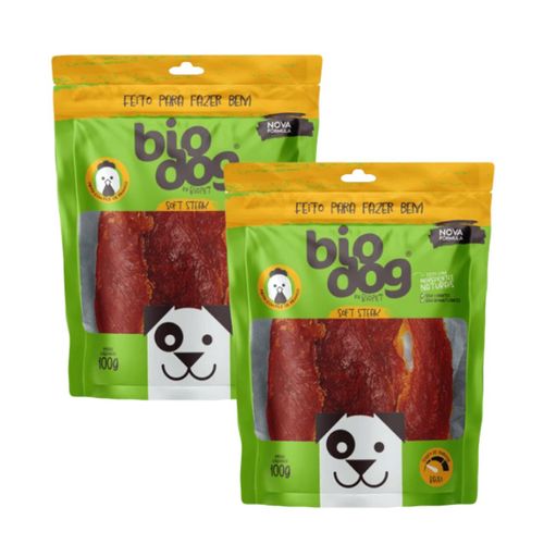2x Petisco Gourmet Bio Dog Soft Steak-para Cães- Frango-100g