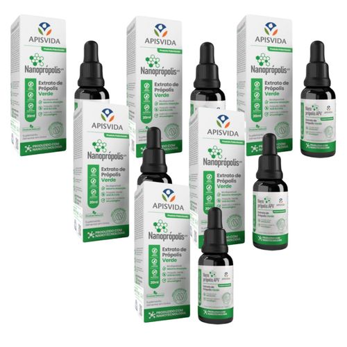 6x Nanoprópolis- Extrato de Própolis Verde- 20ml- Apis Vida Sem Sabor 6x Nanoprópolis- Extrato de Própolis Verde- 20ml- Apis Vida Sem Sabor