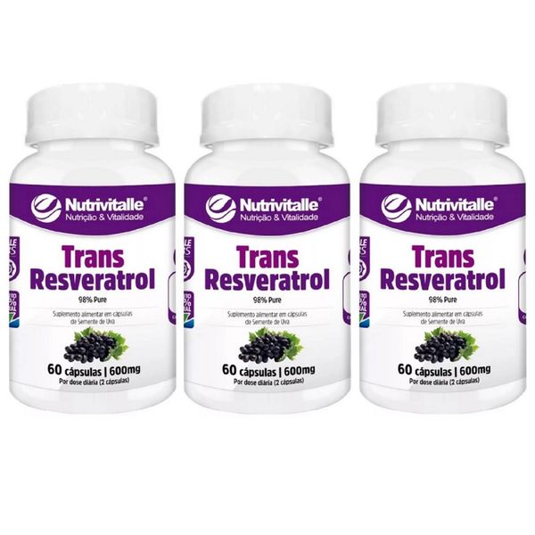 KIT 06 TRANS RESVERATROL 600MG 60 CAPS NUTRIVITALLE