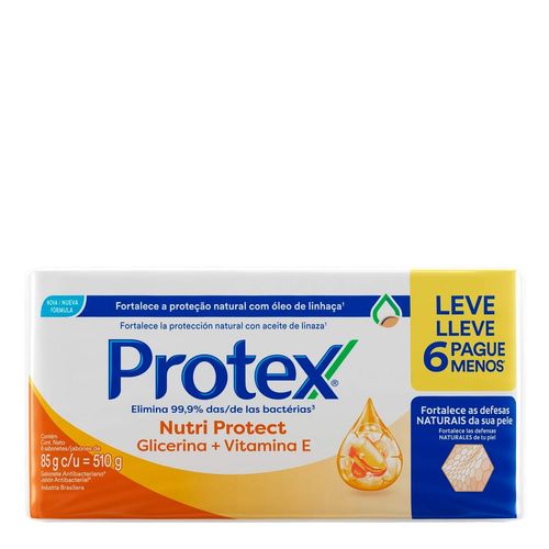 Sabonete Em Barra Protex Nutri Protect Vitamina E 85G 6 Unidades