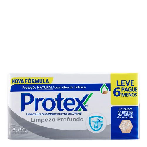 Sabonete Em Barra Protex Limpeza Profunda 85G 6 Unidades
