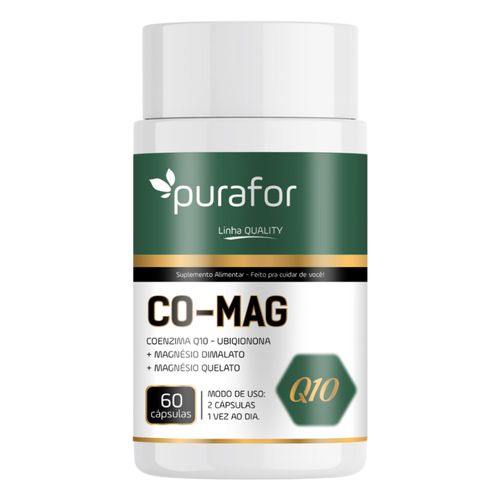 Co-Mag Purafor – Coenzima Q10 com Magnésio Dimalato e Quelato – 60 Cápsulas