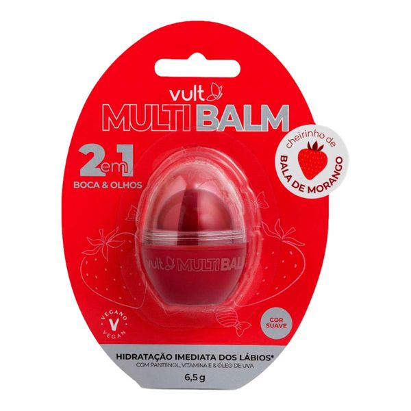 Balm Labial Vult 2 em 1 Bala de Morango 6,5g Stick