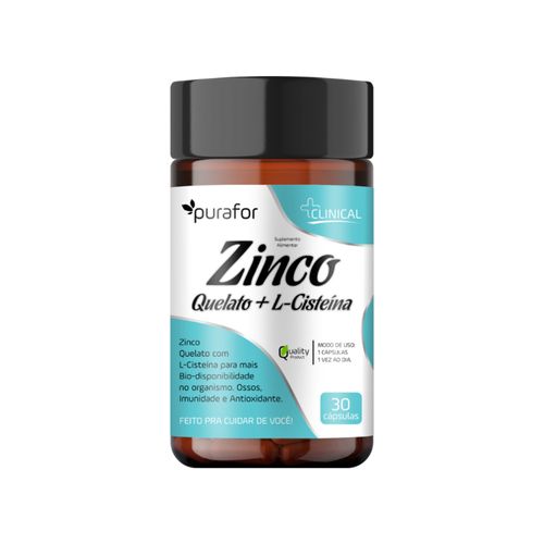 Zinco Quelato + L-Cisteína 500mg Purafor 30 capsulas Suplemento Natural Zinco Quelato + L-Cisteína 500mg Purafor 30 capsulas Suplemento Natural