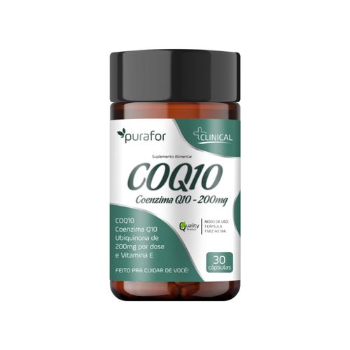 Coenzima Q10 200mg com Vitamina E  Purafor - 30 Capsulas 100% Natural Coenzima Q10 200mg com Vitamina E  Purafor - 30 Capsulas 100% Natural