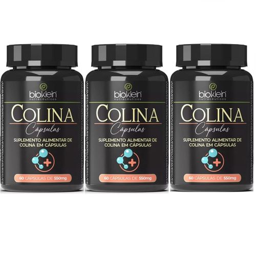 Kit 03 COLINA (Vitamina B8) 550mg 60 Caps Bioklein