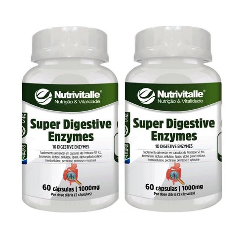 KIT 2 SUPER DIGESTIVE ENZYMES 60 CAPSULAS NUTRIVITALLE KIT 2 SUPER DIGESTIVE ENZYMES 60 CAPSULAS NUTRIVITALLE