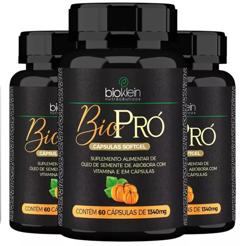 Kit 03 ÓLEO BIO PRO (Semente de Abóbora com Vitamina E) 1340mg 60 Caps Bioklein Kit 03 ÓLEO BIO PRO (Semente de Abóbora com Vitamina E) 1340mg 60 Caps Bioklein