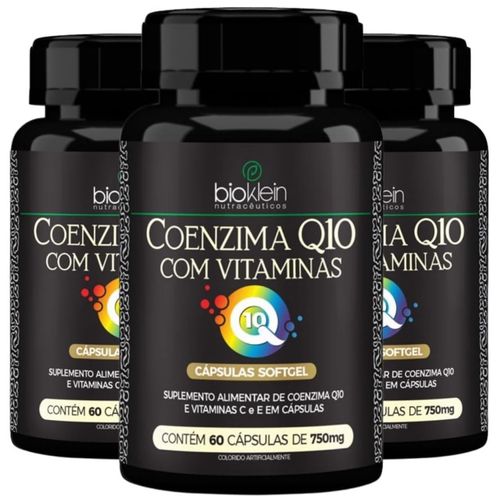 Kit 03 ÓLEO DE COENZIMA Q10 (com Vitaminas C, E) 750mg 60 Caps Bioklein Kit 03 ÓLEO DE COENZIMA Q10 (com Vitaminas C, E) 750mg 60 Caps Bioklein