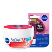 Kit-Nivea-Hidratante-Labial-Amora-Shine-4-8g---Facial-Antissinais-Ultraleve-7-em-1-100g