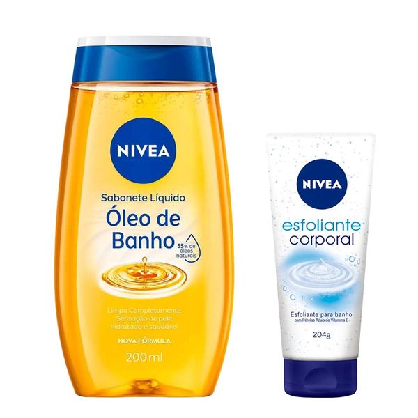 Kit Nivea Óleo de Banho 200ml + Esfoliante Corporal 204g