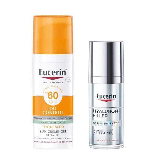 Kit-Eucerin-Protetor-Solar-FPS-60-Sun-50ml---Serum-Hyaluron-Filler-Epigenetic-Anti-idade-30ml Kit-Eucerin-Protetor-Solar-FPS-60-Sun-50ml---Serum-Hyaluron-Filler-Epigenetic-Anti-idade-30ml
