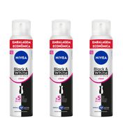 Kit-Nivea-Antitranspirante-Black-White-Invisible-Clear-Aerossol-3-Unidades-de-200ml
