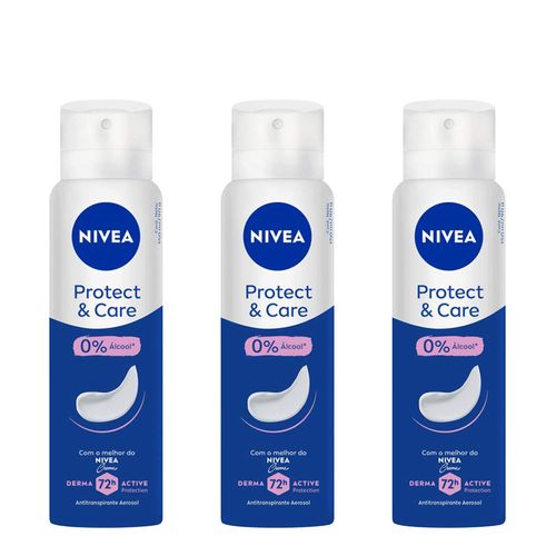 Kit-Nivea-Antitranspirante-Protect-Care-Feminino-Aerossol-3-Unidades-de-150ml Kit-Nivea-Antitranspirante-Protect-Care-Feminino-Aerossol-3-Unidades-de-150ml