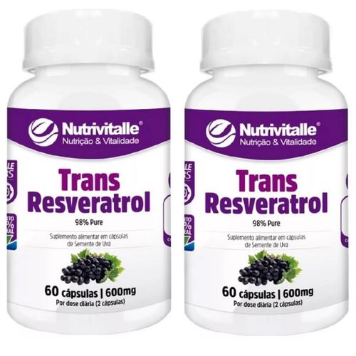 KIT 02 TRANS RESVERATROL 600MG 60 CAPS NUTRIVITALLE KIT 02 TRANS RESVERATROL 600MG 60 CAPS NUTRIVITALLE