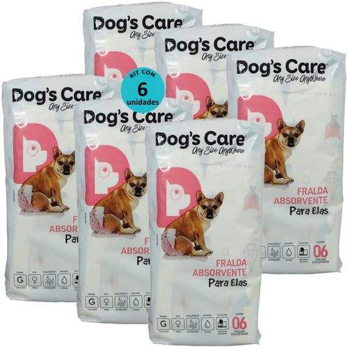 FRALDA HIGIÊNICA DESCARTÁVEL DOGS CARE G 6 UN PARA CÃES FÊMEAS KIT COM 6 FRALDA HIGIÊNICA DESCARTÁVEL DOGS CARE G 6 UN PARA CÃES FÊMEAS KIT COM 6