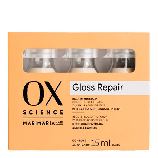 Kit Ox Science Gloss Repair 3 Ampolas de 15ml