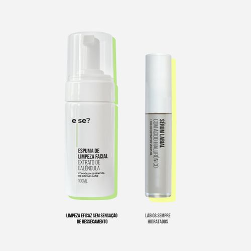 Kit Sérum Labial 6ml + Espuma de limpeza facial - 100ml