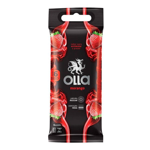 Preservativo Olla Morango 6 Unidades