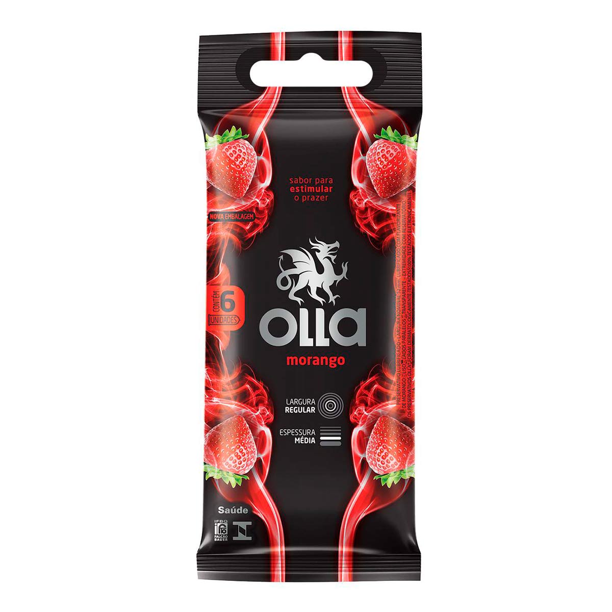 Preservativo Olla Morango 6 Unidades