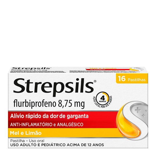 Pastilhas para garganta Strepsils Mel e Limão 16 Unidades