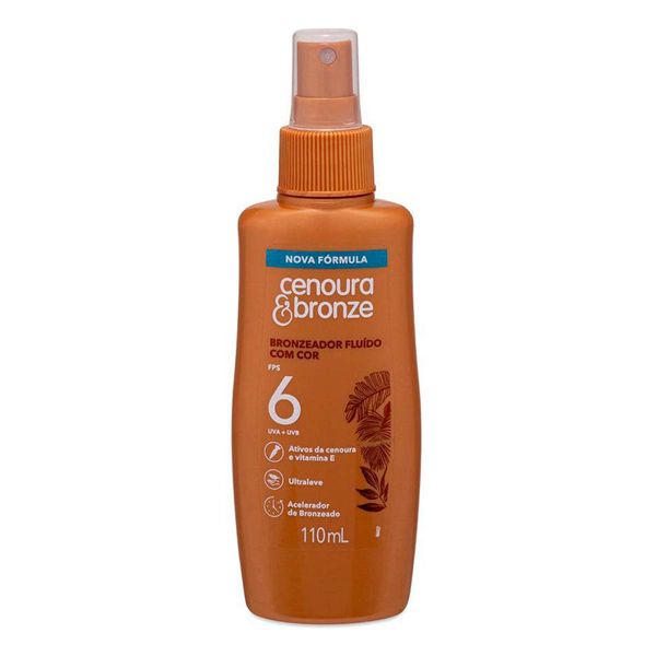 Bronzeador Fluido com Cor FPS 6 Cenoura & Bronze Frasco 110ml Spray