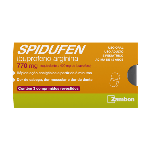 Spidufen 770Mg Zambon 3 Comprimidos Revestidos